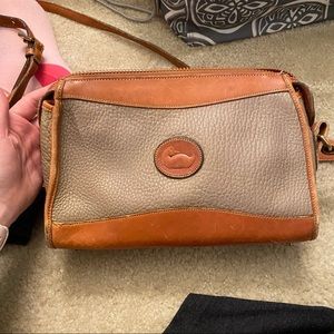 Dooney & Bourke AWL leather crossbody grey and tan